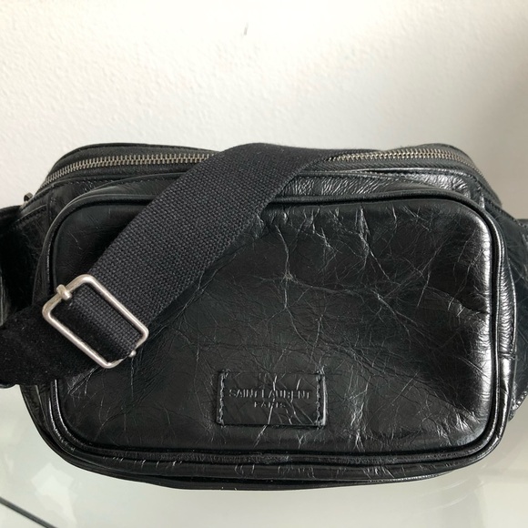 Saint Laurent Paris Black Scott Body Bag - Picture 1 of 10